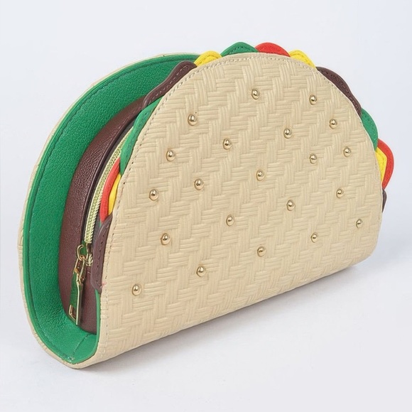Studded Taco Shape Clutch - Picture 3 of 5